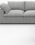 White Linen Blend Modular L Shaped Five Piece Corner Sectional
