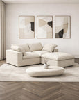 79" White and Black Linen Blend Modular Loveseat With Storage