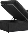 79" White and Black Linen Blend Modular Loveseat With Storage