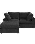 79" White and Black Linen Blend Modular Loveseat With Storage