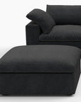 White Linen Blend Modular L Shaped Six Piece Corner Sectional With Ottoman
