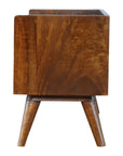 35" Chestnut Solid Wood Storage Bench With Shoe Storage