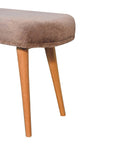 31" Brown Faux Fur And Solid Wood Upholstered Bench