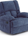 39" Blue Polyester Blend Manual Recliner