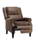 36" Brown Faux Leather Manual Recliner