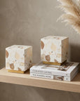 Set of Two 5" Gold Square USB Table Lamps With Square Shades