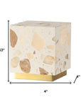 Set of Two 5" Gold Square USB Table Lamps With Square Shades