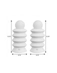 Set of Two 13" Clear Geometric Table Lamps With Globe Shades