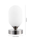 8" Nickel Novelty USB Table Lamp