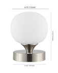 6" Nickel Novelty USB Table Lamp With Globe Shade