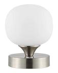 6" Nickel Novelty USB Table Lamp With Globe Shade