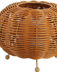 Set of Two 6" Brown Lantern USB Table Lamps With Globe Shades