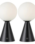 Set of Two 12" Clear Lighthouse USB Table Lamps