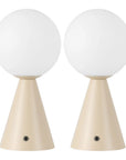 Set of Two 12" Clear Lighthouse USB Table Lamps
