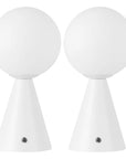 Set of Two 12" Clear Lighthouse USB Table Lamps
