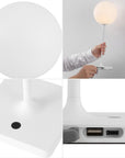 Set of Two 18" White USB Table Lamps