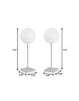 Set of Two 18" Gray USB Table Lamps
