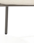 White And Gunmetal Boucle And Stainless Steel Dining Arm Chair
