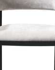 Set of Two Light Gray and Black Fabric and Steel Open Back Dining Arm Chairs
