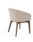 Taupe and Brown Boucle And Faux Leather Dining Arm Chair