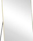 70" Gold Metal Wall Mounted Leaning And Freestanding Framed Standing Mirror