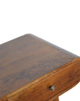 35" Chestnut Solid Wood Console Table With Two Drawers