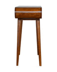 35" Chestnut Solid Wood Console Table With Two Drawers