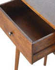 32" Chestnut Solid Wood Oval Console Table With Drawer