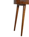 32" Chestnut Solid Wood Oval Console Table With Drawer