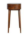 32" Chestnut Solid Wood Oval Console Table With Drawer