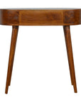 32" Chestnut Solid Wood Oval Console Table With Drawer
