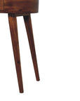 24" Chestnut Solid Wood Oval Console Table With Drawer