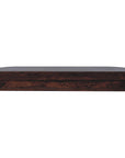 43" Chestnut Solid Wood Floating Console Table With Shelf And Two Drawers