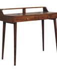 39" Chestnut Solid Wood Console Table With Shelf And Two Drawers