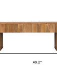 49" Oak Solid Wood Oval Frame Console Table