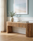 49" Oak Solid Wood Oval Frame Console Table