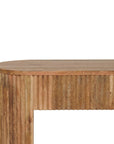 49" Oak Solid Wood Oval Frame Console Table