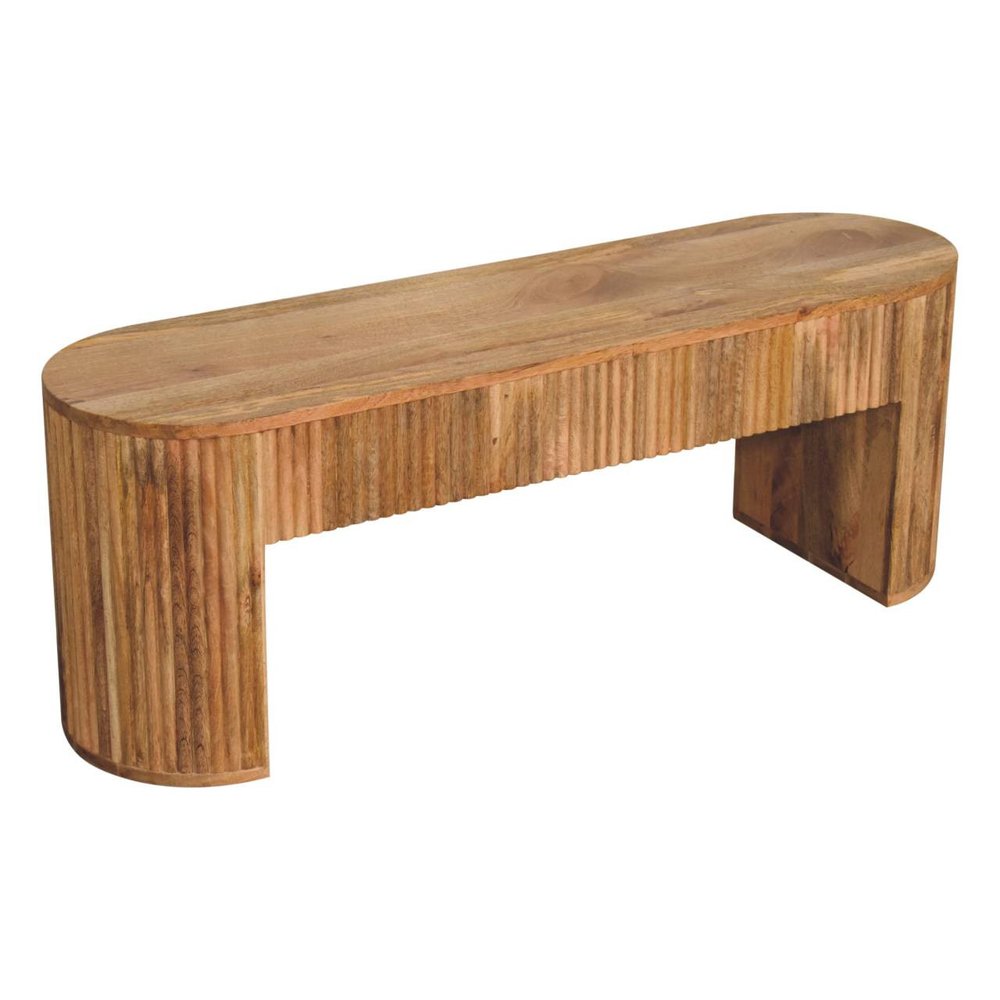 49" Oak Solid Wood Oval Frame Console Table