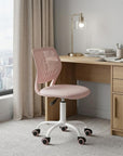 Gray and White Adjustable Height Swivel Rolling Office Chair