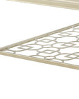 54" Clear and Champagne Glass and Steel Coffee Table