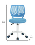 Gray and White Adjustable Height Swivel Rolling Office Chair