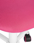 Pink and White Adjustable Height Swivel Rolling Office Chair