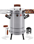 19" X 12" Silver Stainless Steel Portable Smoker Barrel