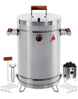 18" X 12" Silver Stainless Steel Portable Smoker Barrel