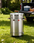 25" X 14" Silver Stainless Steel Portable Smoker Barrel