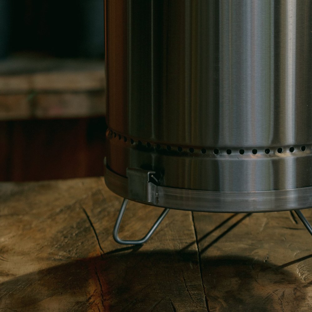 25" X 14" Silver Stainless Steel Portable Smoker Barrel