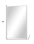 38" Silver Aluminum Framed Bathroom Vanity Mirror