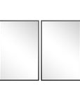 Set of Two Black Metal Framed Bathroom Vanity Mirrors