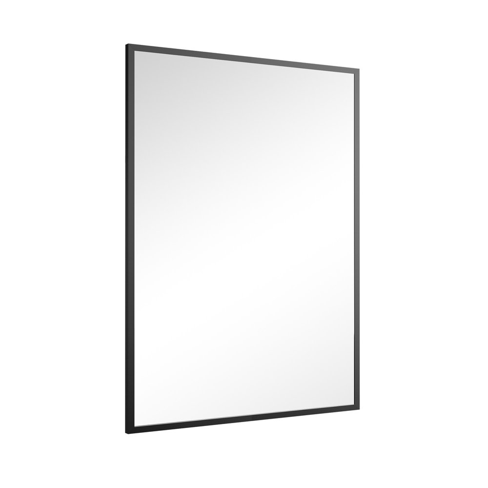 Set of Two Black Metal Framed Bathroom Vanity Mirrors
