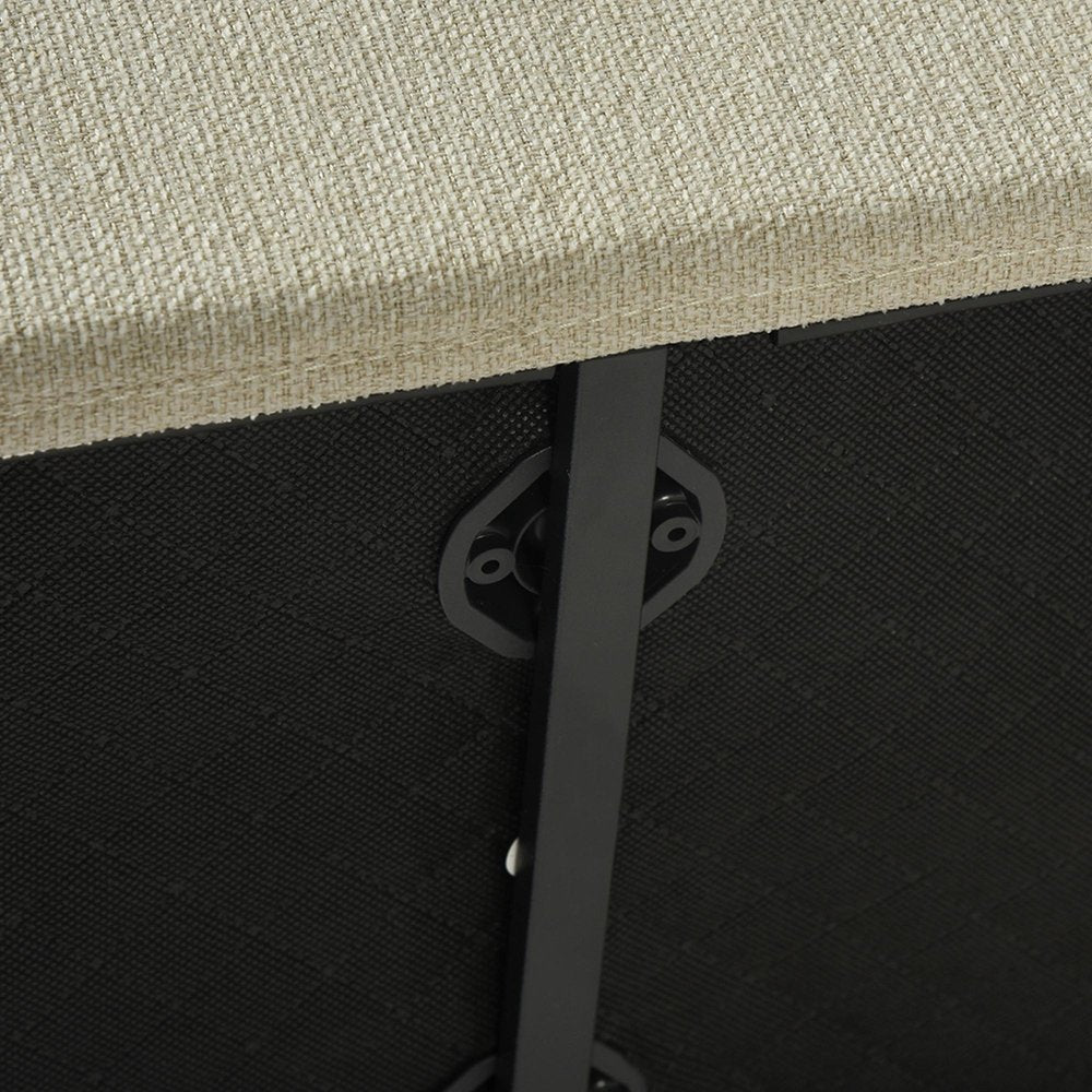 77" Beige Upholstered Convertible Futon Sleeper Sofa